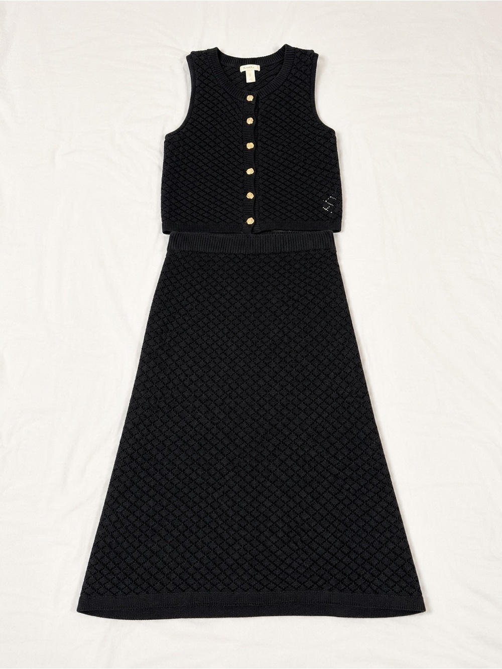 Bailey 44 Black Knit Top with Ribbed Collar